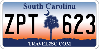 SC license plate ZPT623