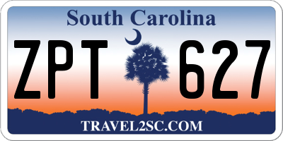 SC license plate ZPT627