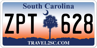 SC license plate ZPT628