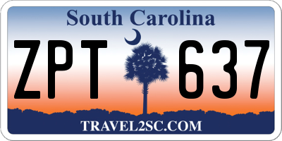 SC license plate ZPT637