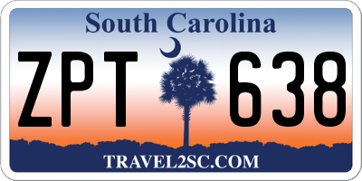 SC license plate ZPT638
