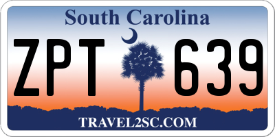 SC license plate ZPT639
