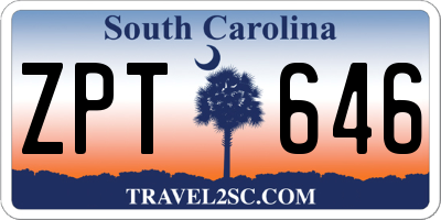 SC license plate ZPT646