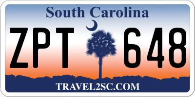 SC license plate ZPT648