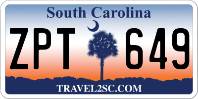 SC license plate ZPT649