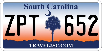 SC license plate ZPT652