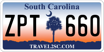 SC license plate ZPT660
