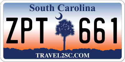 SC license plate ZPT661