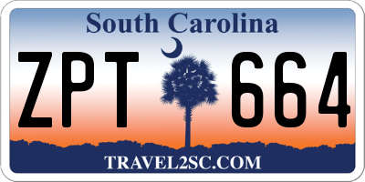 SC license plate ZPT664