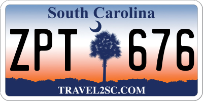 SC license plate ZPT676