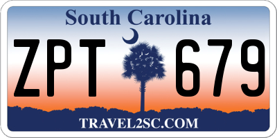 SC license plate ZPT679