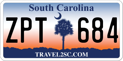 SC license plate ZPT684