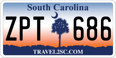 SC license plate ZPT686