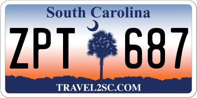 SC license plate ZPT687
