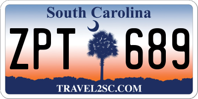 SC license plate ZPT689