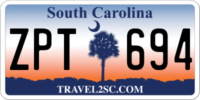SC license plate ZPT694