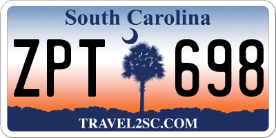 SC license plate ZPT698