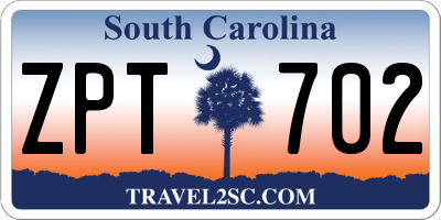 SC license plate ZPT702