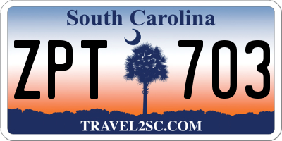 SC license plate ZPT703