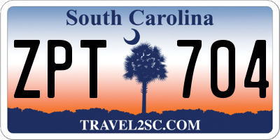 SC license plate ZPT704