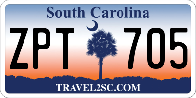 SC license plate ZPT705