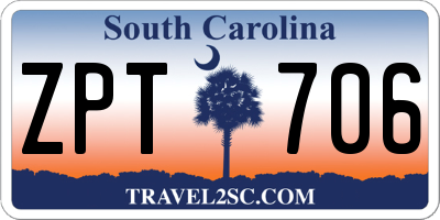 SC license plate ZPT706