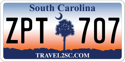 SC license plate ZPT707