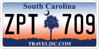 SC license plate ZPT709