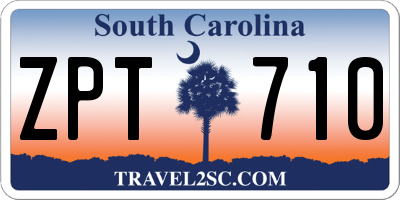 SC license plate ZPT710