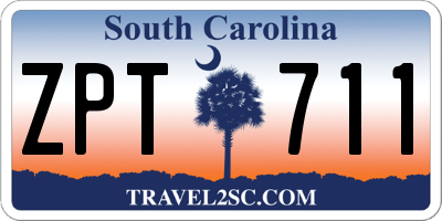 SC license plate ZPT711