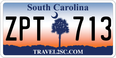 SC license plate ZPT713