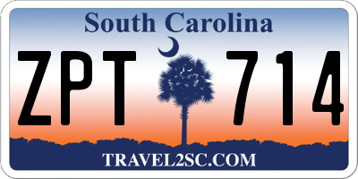 SC license plate ZPT714
