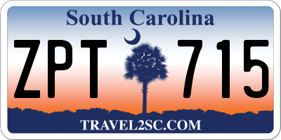 SC license plate ZPT715