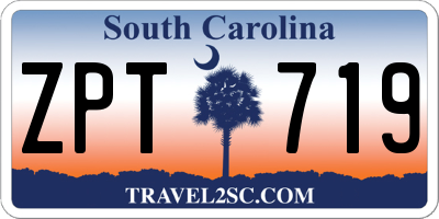 SC license plate ZPT719