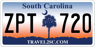 SC license plate ZPT720