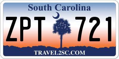 SC license plate ZPT721