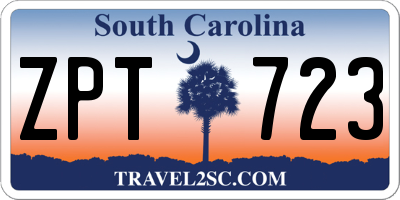 SC license plate ZPT723