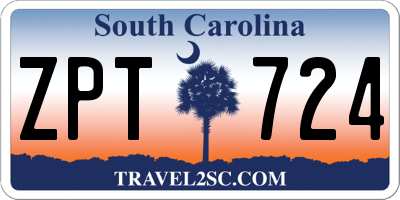 SC license plate ZPT724