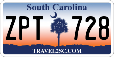 SC license plate ZPT728