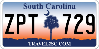 SC license plate ZPT729