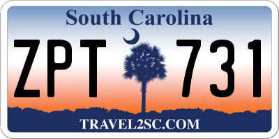 SC license plate ZPT731
