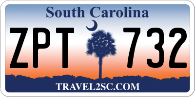 SC license plate ZPT732