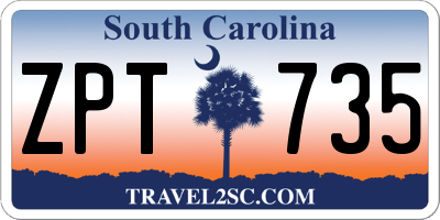 SC license plate ZPT735