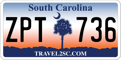 SC license plate ZPT736