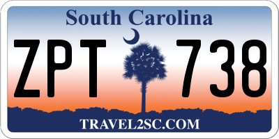 SC license plate ZPT738