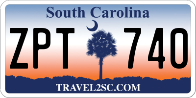 SC license plate ZPT740
