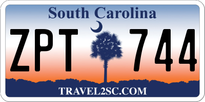 SC license plate ZPT744