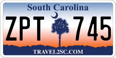 SC license plate ZPT745