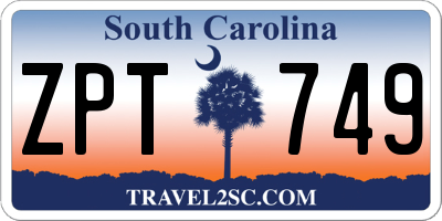 SC license plate ZPT749