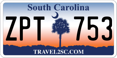 SC license plate ZPT753